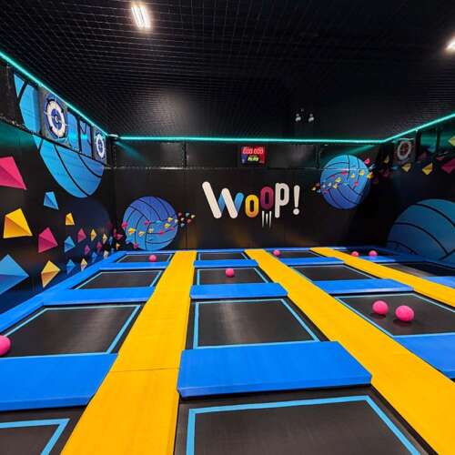 Interactive Dodgeball area trampoline park Dodge Attack ELI Play